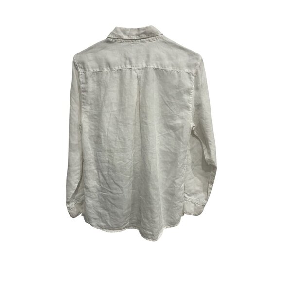 Tommy Bahama Linen Button Front Shirt White Sz Medium Long Sleeve Career Work - Picture 2 of 11